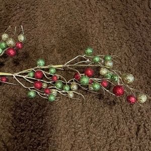 New! Christmas Garland with Gold Red & Green Glittered Berries Kurt Adler